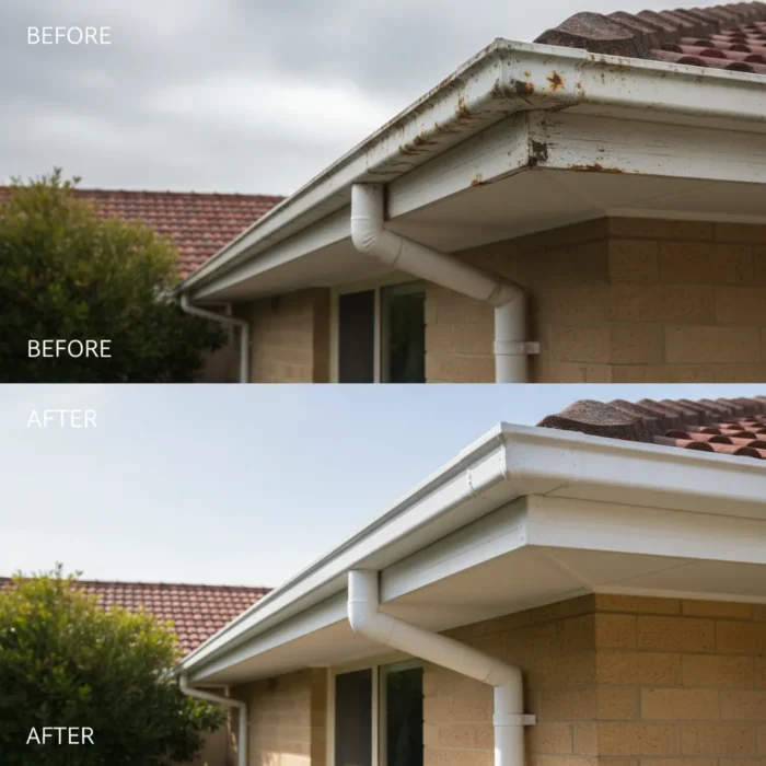 Gutter Replacement before and after work